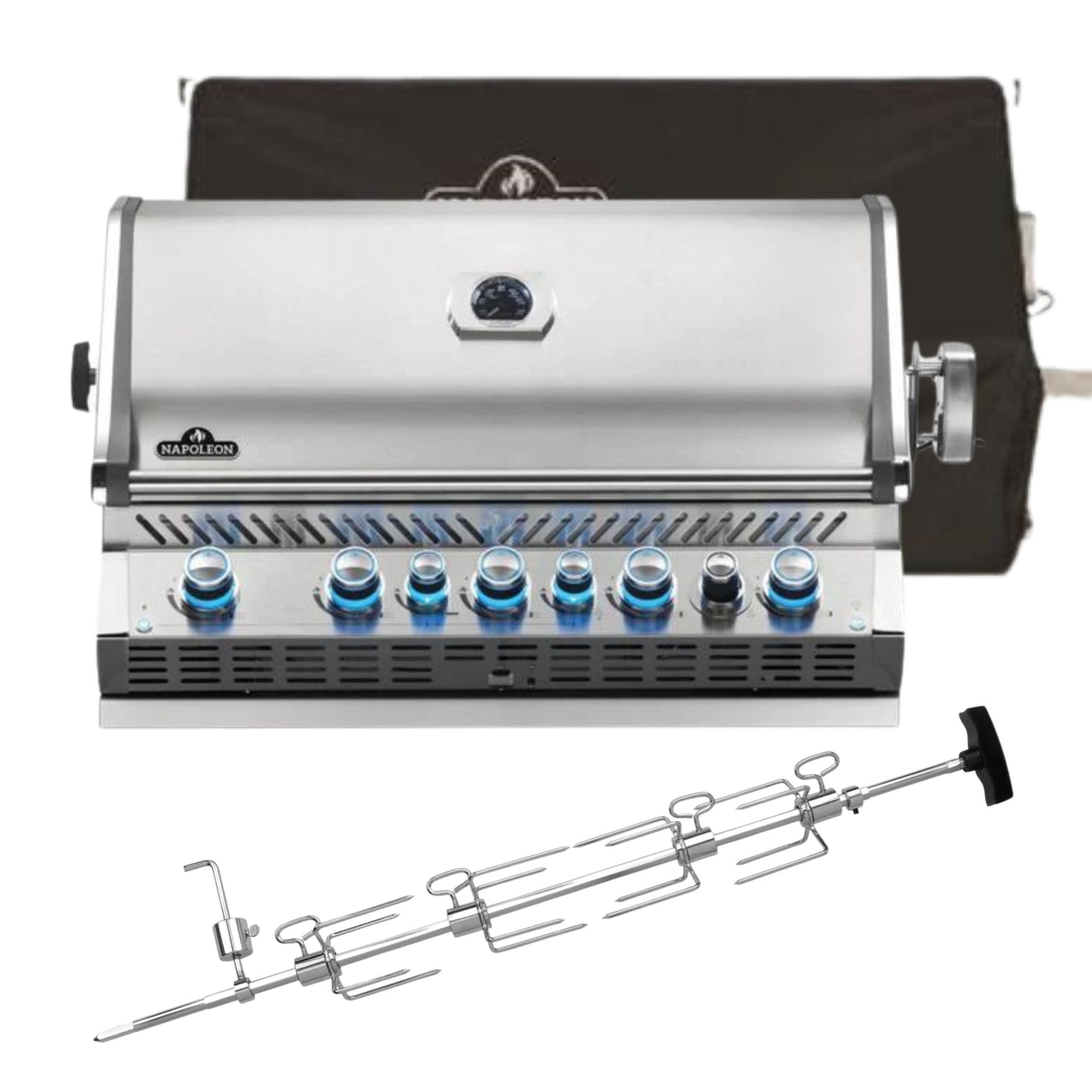 Napoleon Built-in Prestige PRO665 RB Gas BBQ BIPRO665RBPSS - FREE COVER & ROTISSERIE
