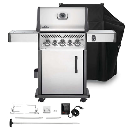 Napoleon Rogue SE 425 Stainless Steel Gas BBQ RSE425RSIBPSS-1 with Infrared Side Burner & Rear Burner | Free Cover & Rotisserie